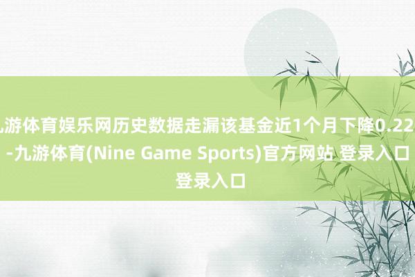 九游体育娱乐网历史数据走漏该基金近1个月下降0.22%-九游体育(Nine Game Sports)官方网站 登录入口